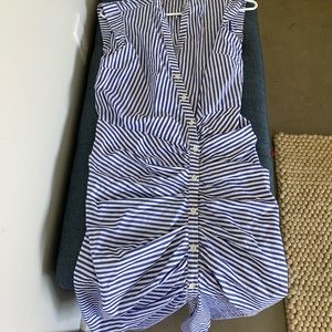 Veronica Beard Button front ruched shirt dress